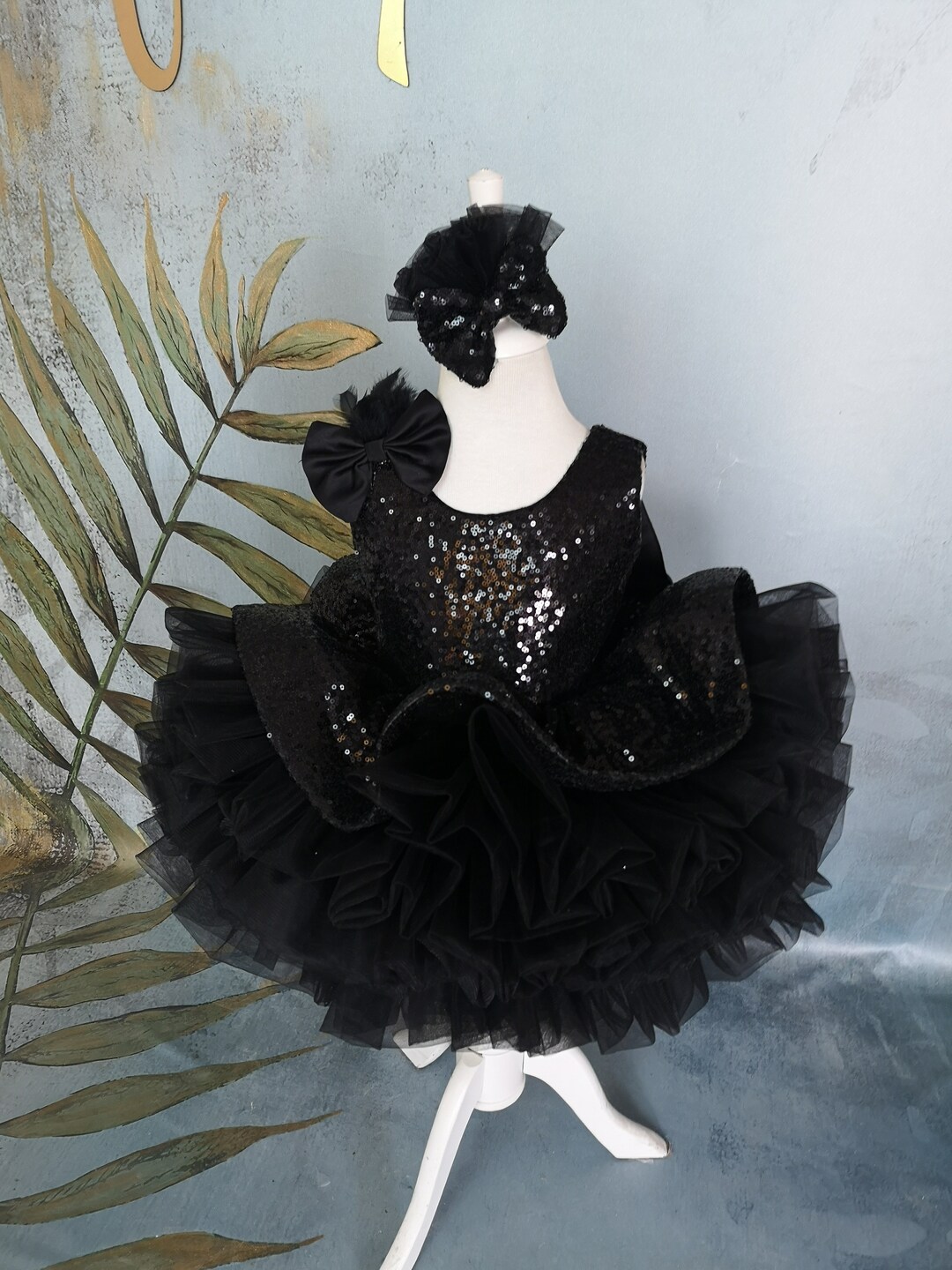 Black Sequin Flower Girl Dress Luxury Birthday Outfit Princess Vesture Girl Gown Baby Girl Party Costume Baby Frock Toddler Outfit Etsy Canada