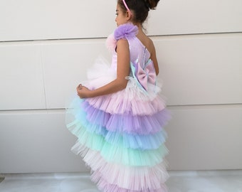 AJEUNGAIN Vestito Unicorno Bambina, Glitter Costume Carnevale Bambina  Unicorno, Principessa Vestito Bambina per Compleanno Festa (5 anni,  Arcobaleno 1) : : Altro