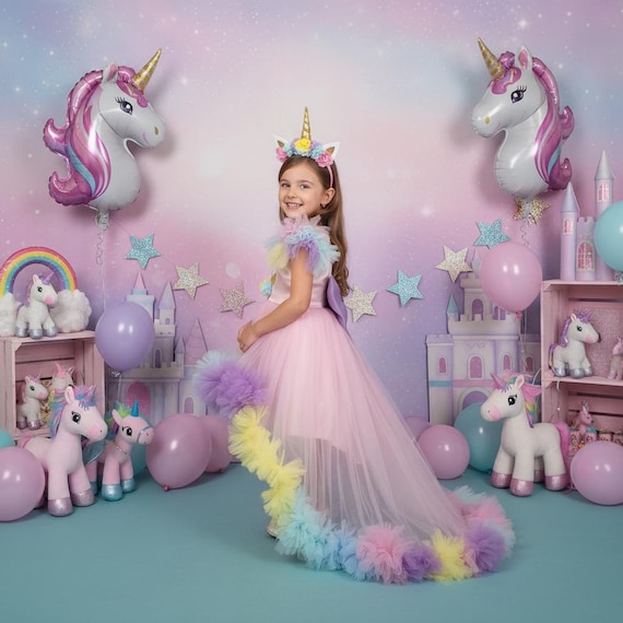 unicorn birthday dress in pakistan Unicorn Party Dresses for Kids | Unicorn Dress for Girls Online main image 1
