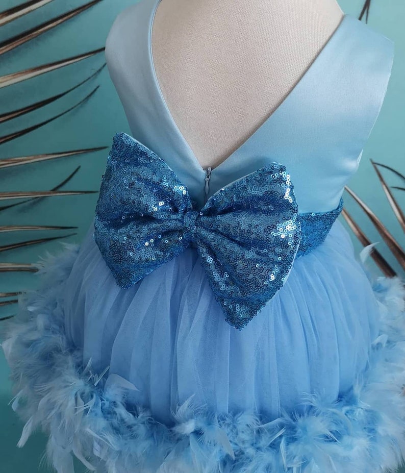 Feather Girls Dress Feather Toddler Wedding Dress 1st Etsy