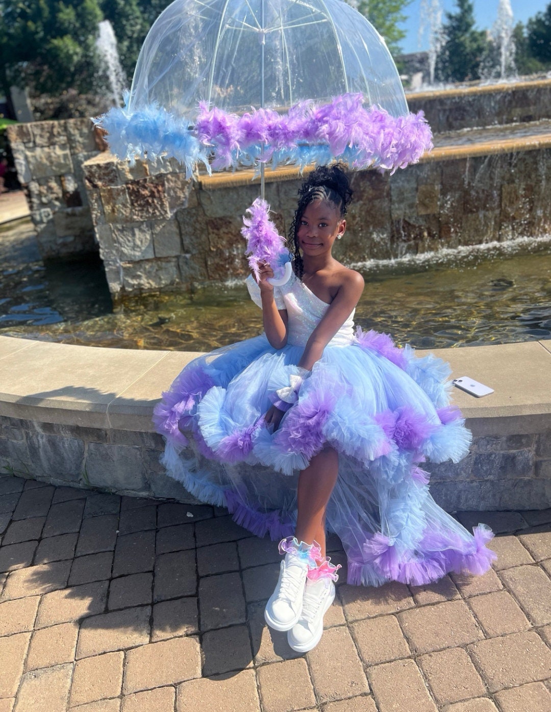 blue sneaker ball dresses Lilac Blue Sneaker Ball Dress and detachable train, you can buy UMBRELLA extra