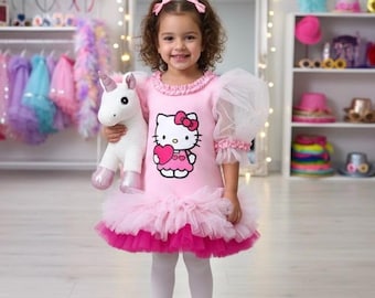Hello Kitty themed Toddler  Dress, Hello Kitty Costume, Birthday Outfit