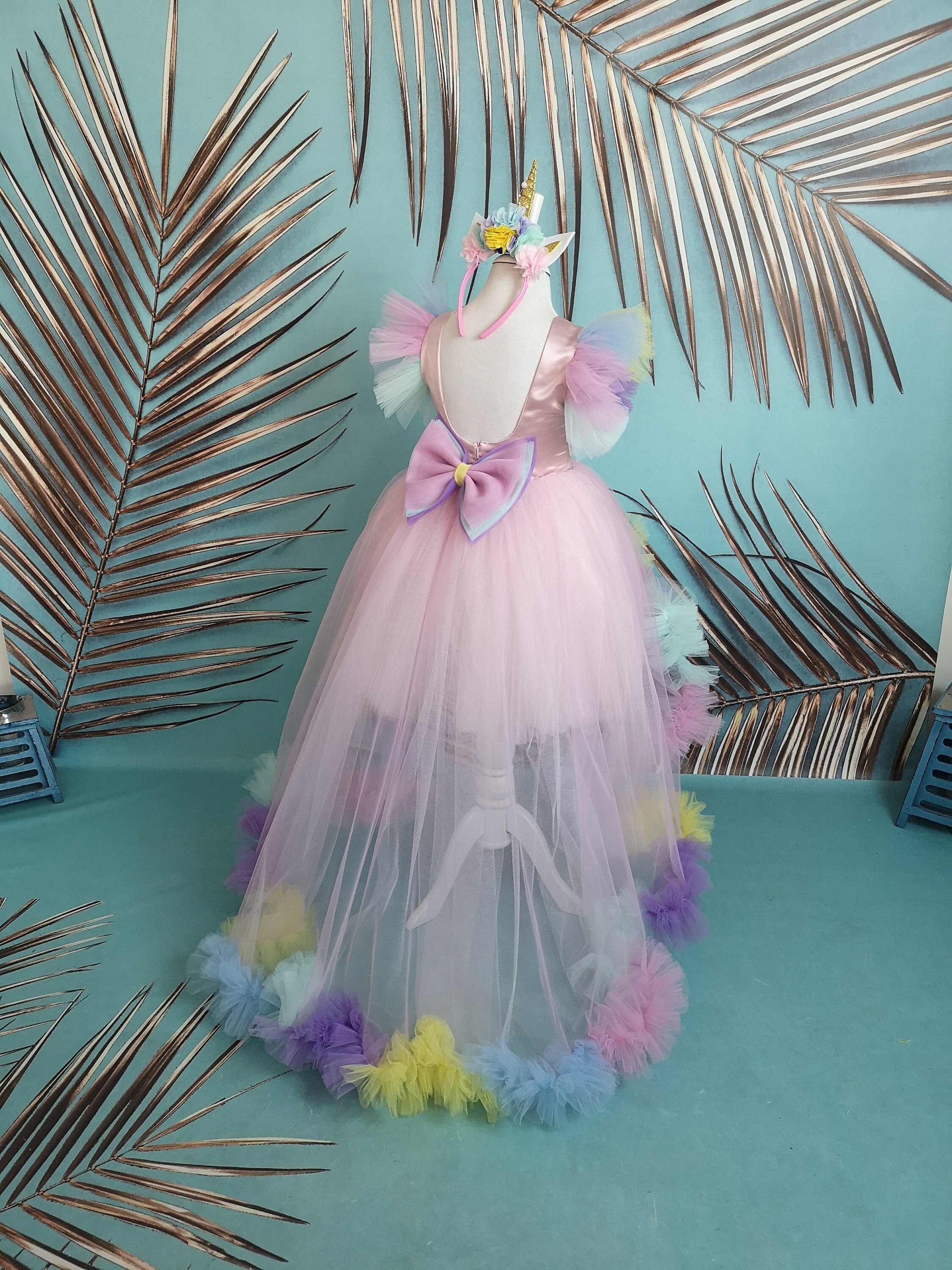 unicorn birthday theme dress Girl's Unicorn Princess Dress – 100 Unicorns main image 0