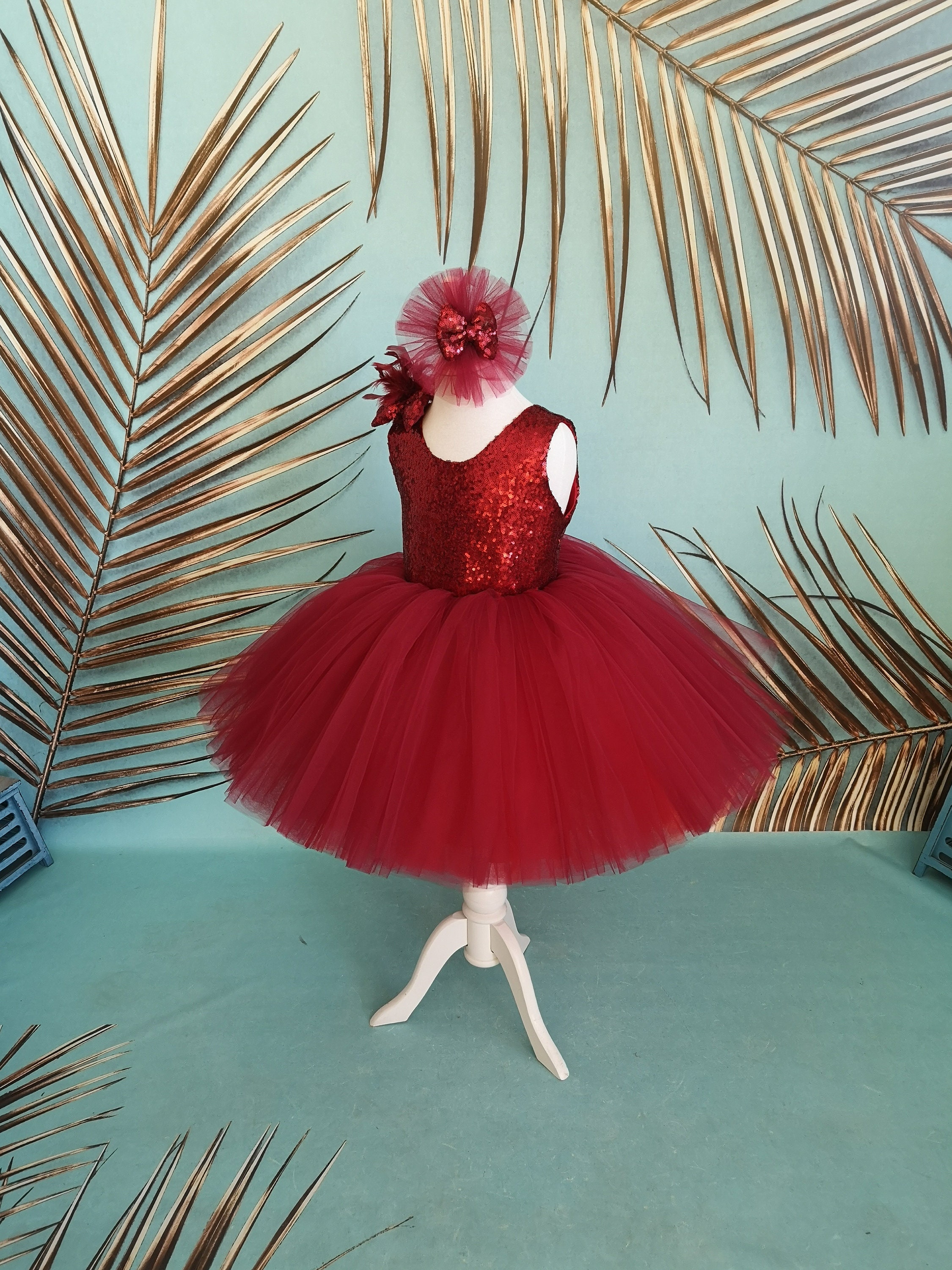 Burgundy Baby Girl Dress for Special Occasions Toddler Etsy UK