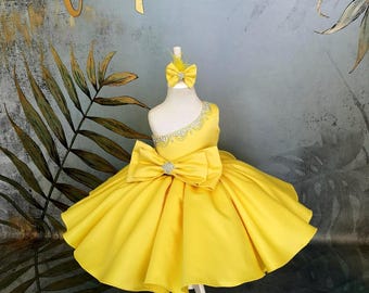 baby yellow formal dress Fashion Summer Strap Baby Yellow Back Tie-Up Ruffle Mini Dress M / Baby Yellow main image 1