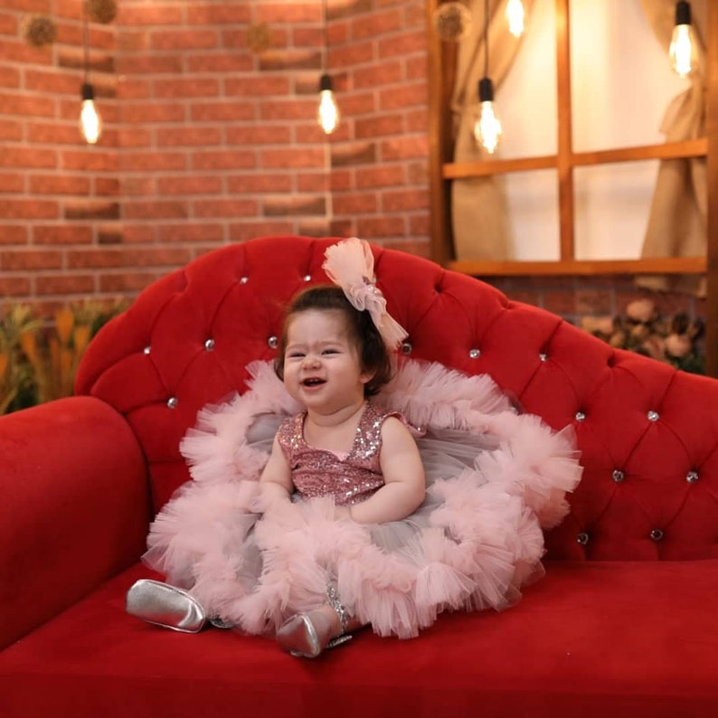 Luxury Flower Girl Dress Pink Costume Flower Birthday Etsy