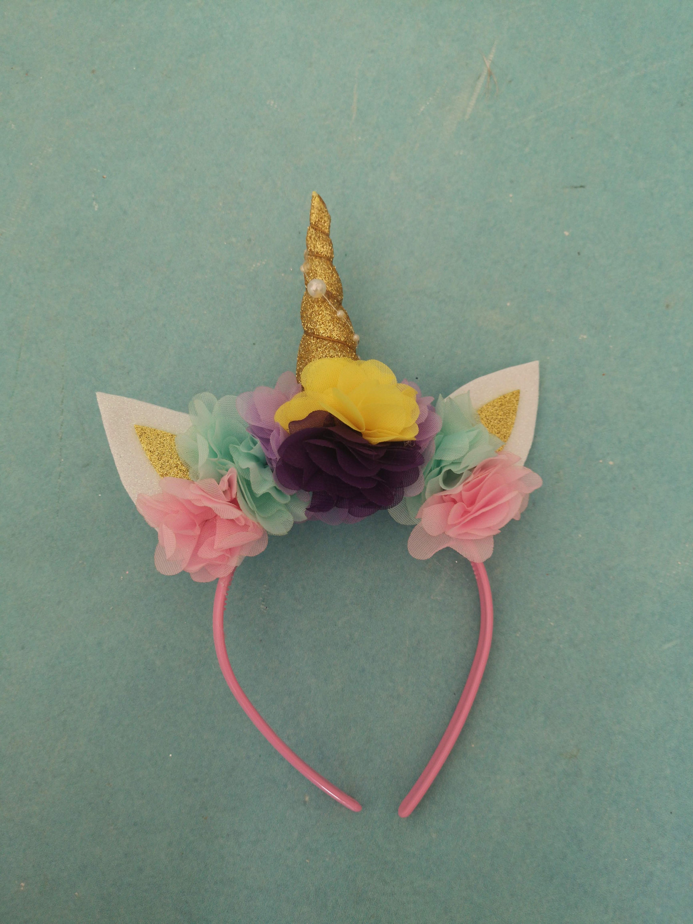 Set Testiera E Pettorale Per Pony Showman Con Stampa Unicorno Arcobaleno - Taglia Pony, Blu