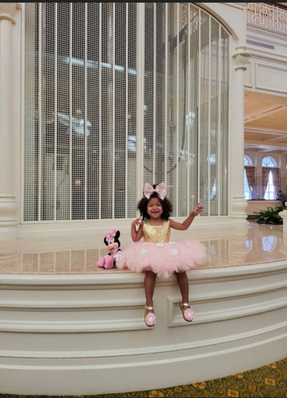 Minnie Mouse Inspired Baby Costume Set, Pink Gold Flower Girl Dress, Mickey  Mouse Inspired 1st Birthday Theme Outfit Toddler Pageant Dresses - Etsy
