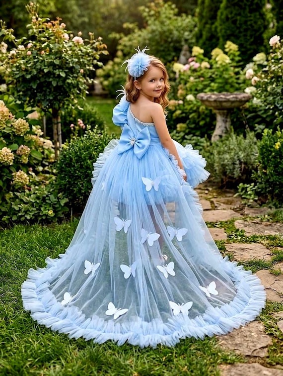 blue and white butterfly dress Baby Girl costume , Rhinestone Kiddie Birthday Outfit, Baby Girl Prom Gown Romantic and refined filter:Tops & Dresses Size:XL Sheike Women's Strapless Peplum Size:PXXL