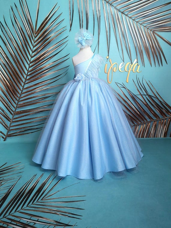 strapless open back dress Rose Gold Glitter Floral Prom Gown – Unique Vintage main image 1