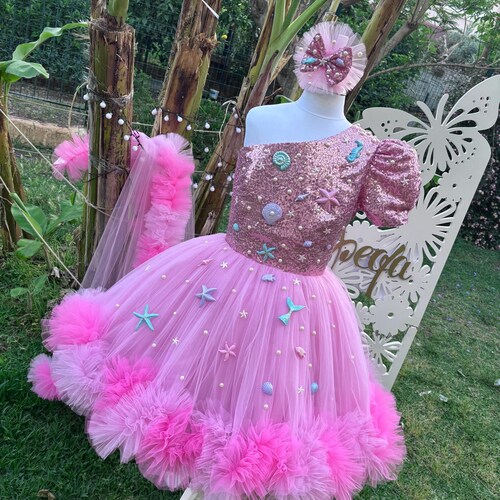 pink ruffled dress Georgie Pink Ruffle Prom Dress - US 16