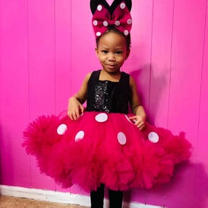 minnie mouse birthday outfit dress Tutu Dress- 3 pc set Perfect for any Minnie Mouse fan Minniemouse Outfits for First Birthday