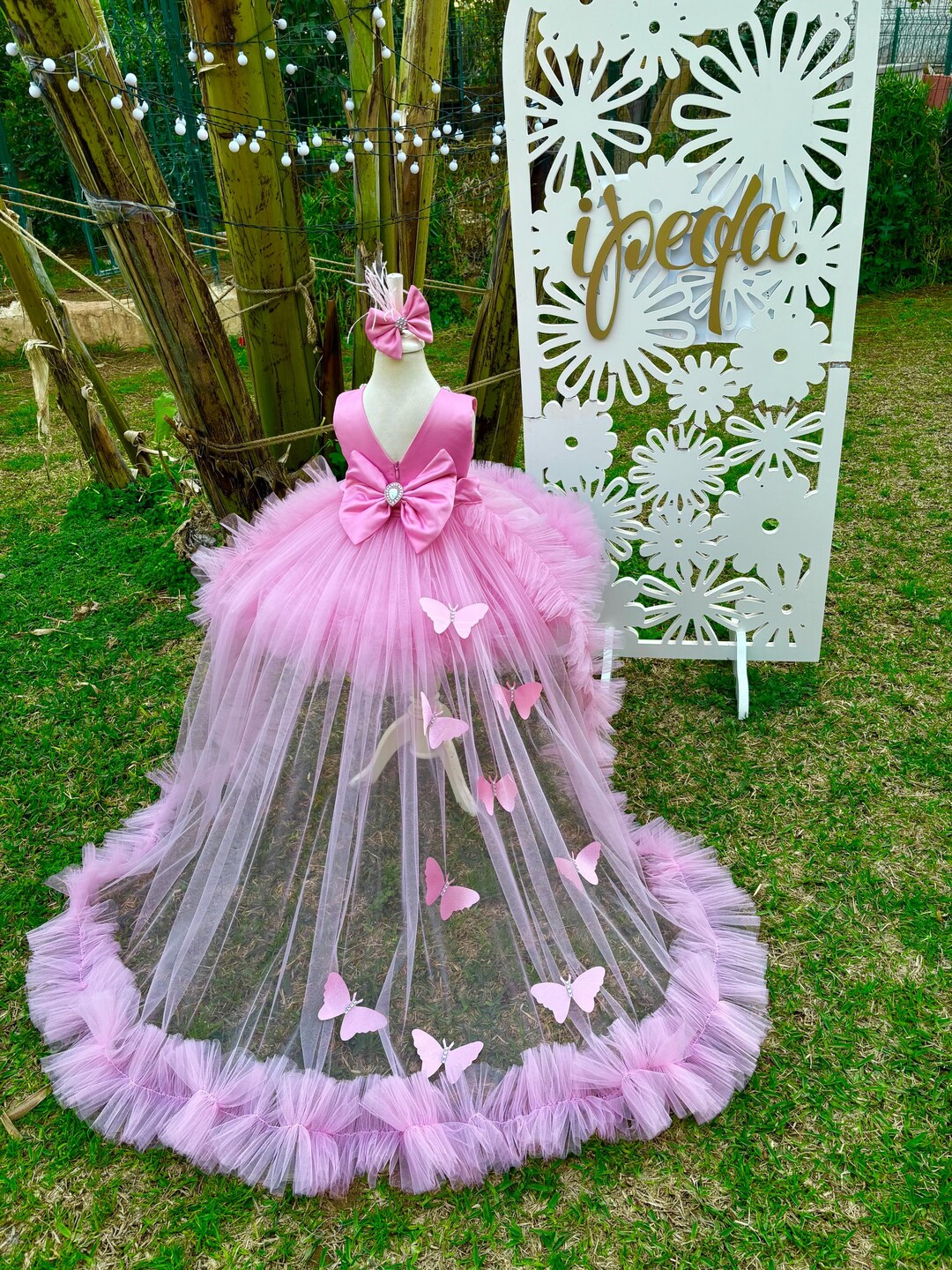 slim fit dress slacks Glitter Tulle Flower Girl Dress with Short Sleeves main image 1