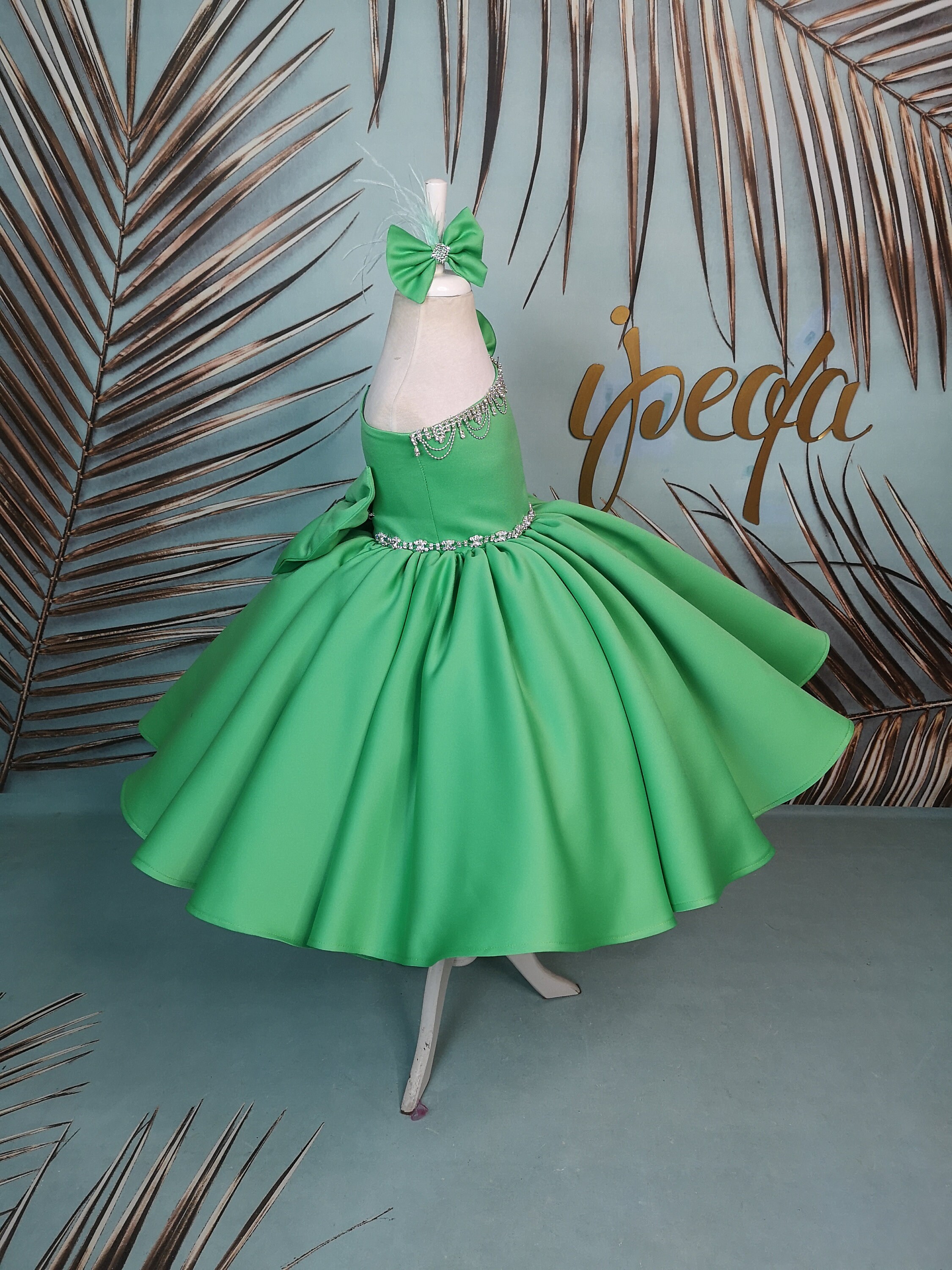 mardi gras green dress Stacia Circle Dress - Mardi Gras Feather main image 0