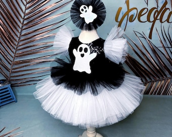 Halloween Costume Baby Ghost Tutu Dress, Casper Costume