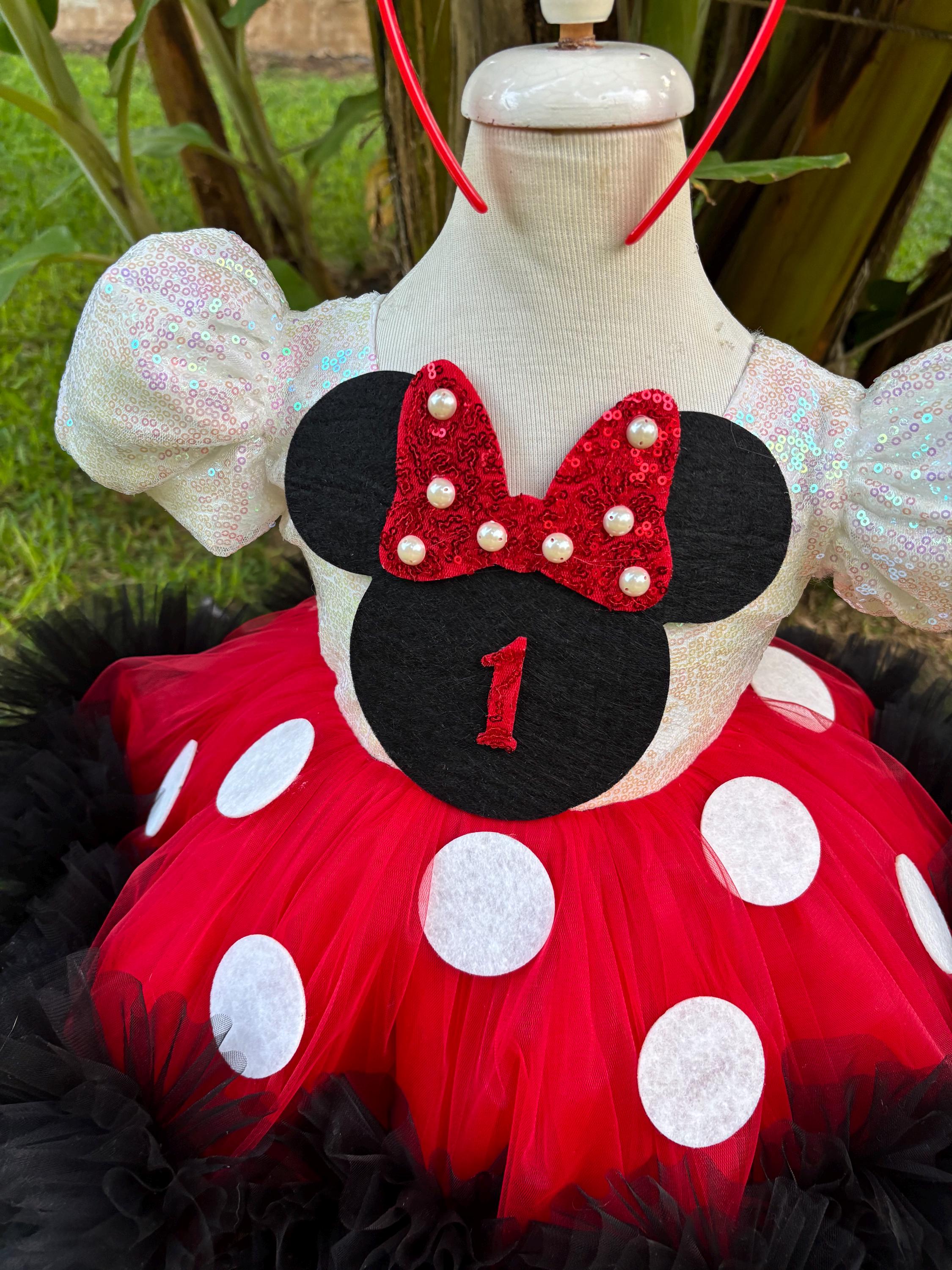 Minnie Mickey Mouse Inspired Dress, Halloween Costume Set, Toddler Birthday dress for 1st 2nd 3rd 4th theme Minnie Mickey Mouse Inspired Dress, Halloween Costume Set, Toddler Birthday dress for 1st 2nd 3rd 4th theme