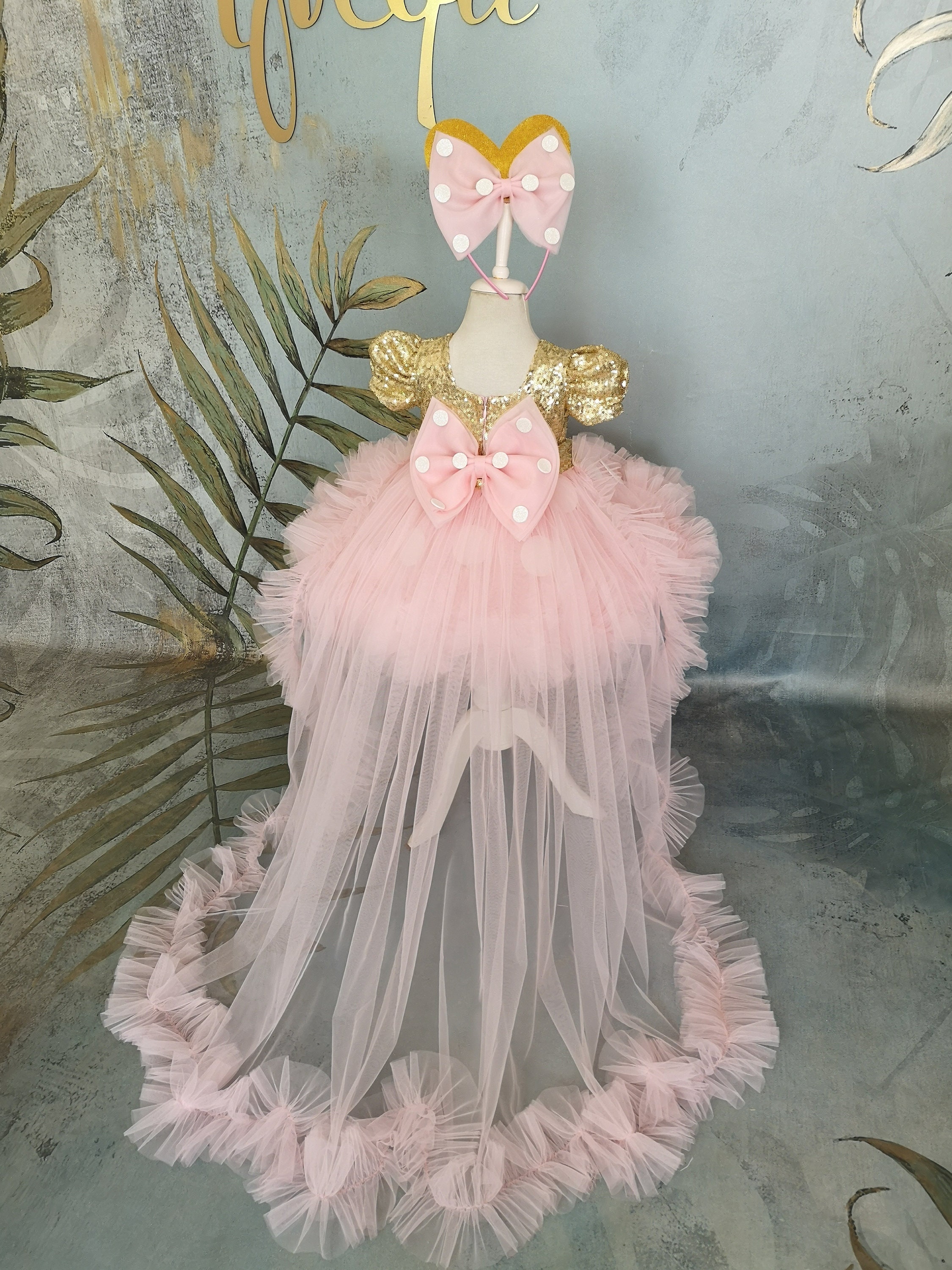 minnie mouse 1st birthday party dress Pink Minnie mouse outfit, baby girl birthday dress, 1st birthday dress