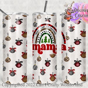 Christmas Mama Tumbler, Christmas Tumbler, 20oz Skinny Tumbler,Stainless Steel Tumbler,Mama Tumbler, Mama and Me Tumbler Set Christmas Mini