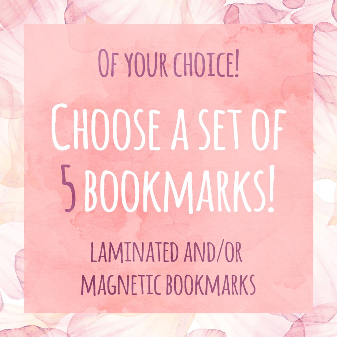 Choose a Set of 5 BOOKMARKS - Etsy
