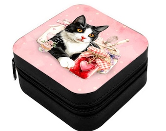 Black & White Tuxedo Cat Small Jewellery Box