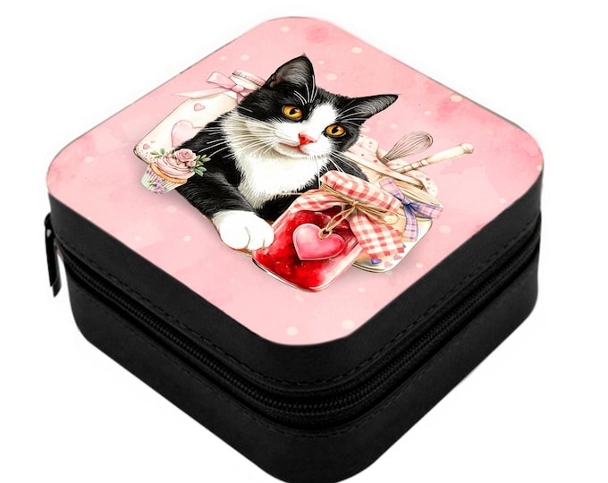 Black & White Tuxedo Cat Small Jewellery Box
