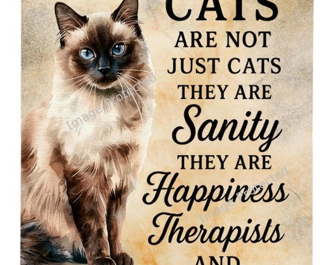 Siamese Cat Metal Wall Sign, Cat Lover Home Decor