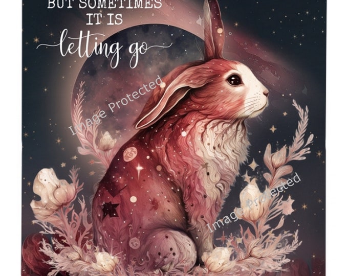 Hanging Metal Sign - Celestial Rabbit - Motivational Quote - Being Strong...