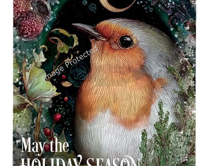 Christmas Robin: Inspirational Art, Handmade Home Decor, Metal wall Sign