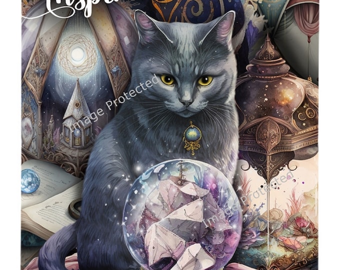 Black Cat Art: 'Aspire to Inspire' Hanging Metal Sign