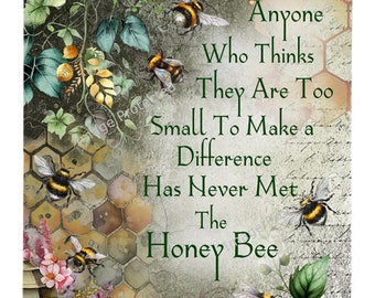 Hanging Metal Sign - Bee Sign - Motivational Quote