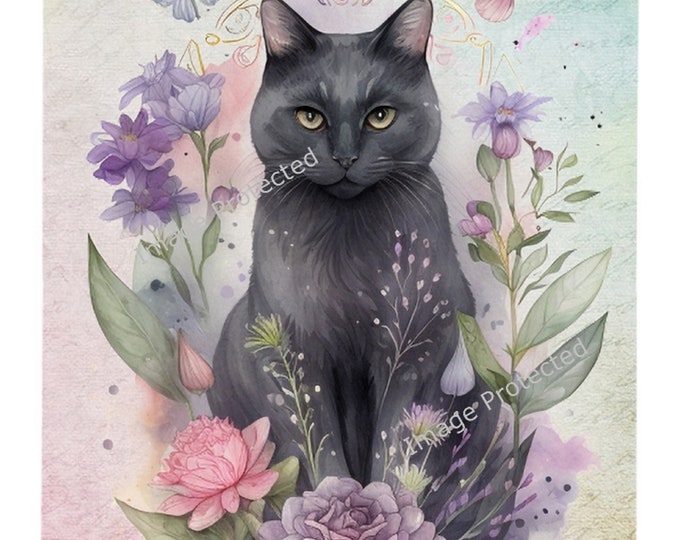 Floral Cats - Hanging Metal Sign - Each Day Is An Opportunity - Cat Sign