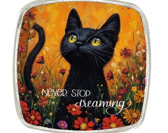 Chrome Magnet: Large, Strong - Little Black Cat