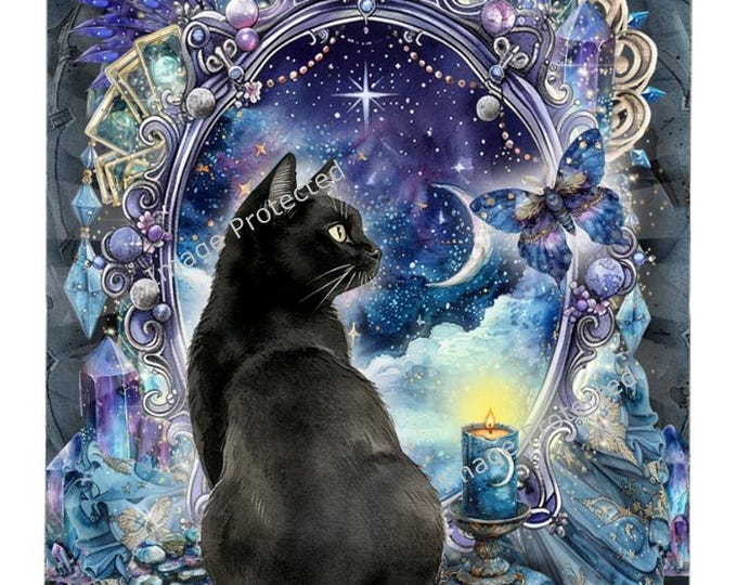 Black Cat Sign - Cat Art -  Hanging Metal Sign - Motivational Quote - Never Stop Dreaming