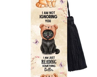 Large Metal Bookmark With Tassel - Beanie Baby Kittens