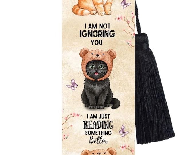 Large Metal Bookmark With Tassel - Beanie Baby Kittens
