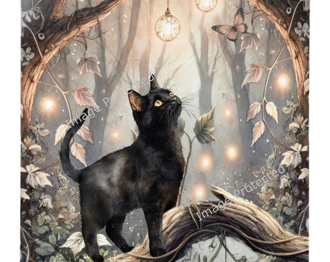 Cat Sign - Hanging Metal Sign -Black cat - Adventure is The Best Way To learn