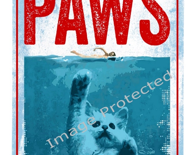 Hanging Metal Cat Sign - Paws - Funny/Humour