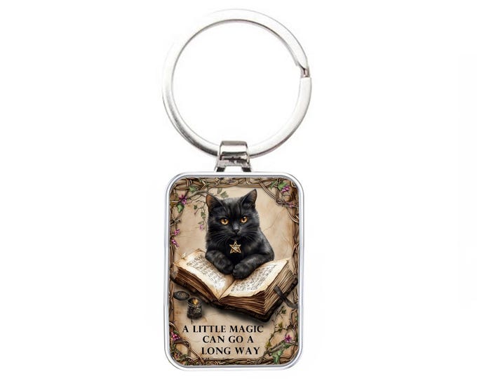 Silver Metal Cat Keyring - A Little Magic Can Go A Long Way