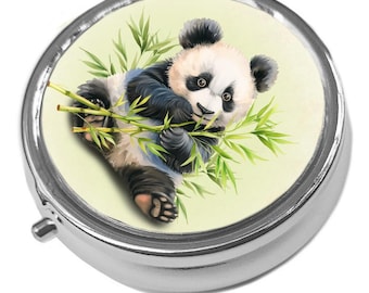 Panda Bear Metal Pill Box – Small Trinket Keeper