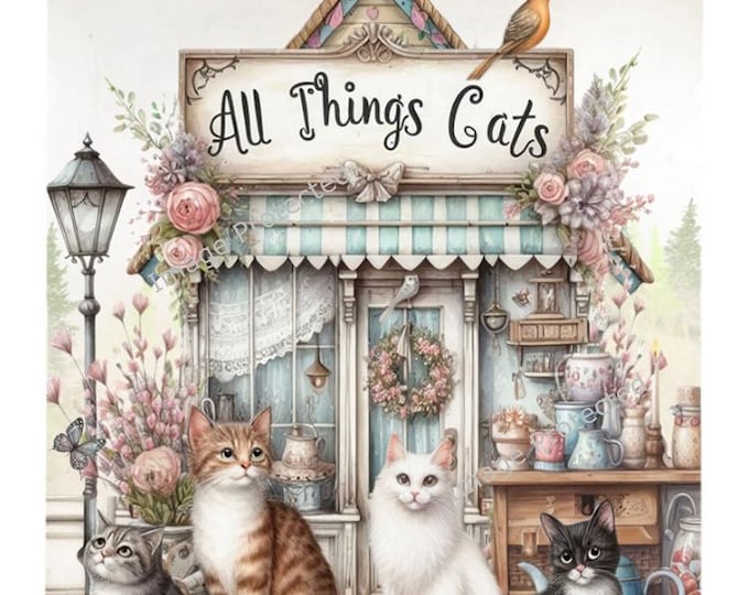 Hanging Metal Sign - All Things Cat - Home Decor Sign