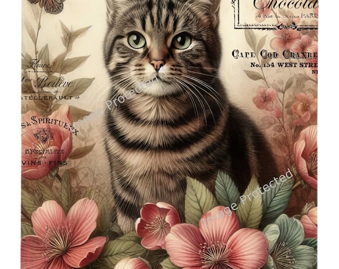 Cat Metal Sign - Funny - Vintage Brown Tabby Cat & Quote