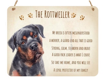 Metal Dog Sign - The Rottweiler