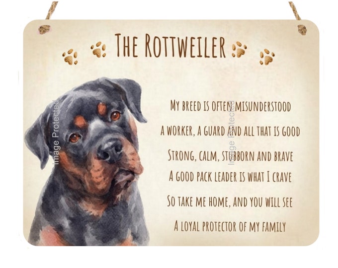 Metal Dog Sign - The Rottweiler