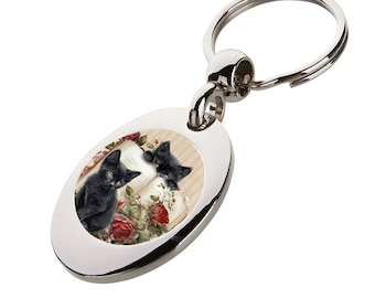 Trolly Keyring/Key Token - Cat Keyring - Vintage Black Kittens
