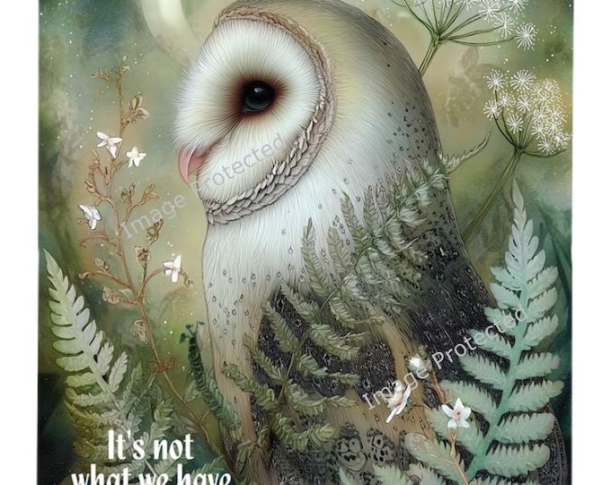 Hanging Metal Sign - Barn Owl - Motivational Quote. Home decor sign