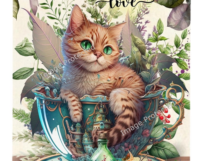 Ginger Kitten Metal Sign: Motivational Cat Art, Handmade in UK