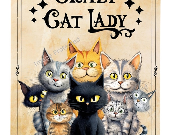 Hanging Metal Sign -Crazy Cat Lady Sign