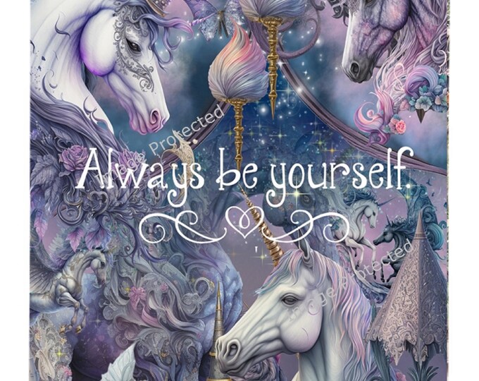 Unicorn Sign -  Hanging Metal Sign - Motivational Quote - Always Be Yourself, Unless You Can Be a Unicorn, Then be a Unicorn