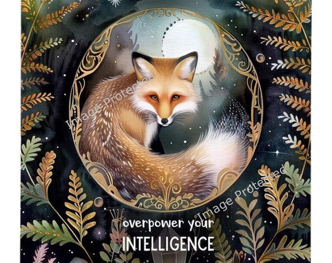 Hanging Metal Sign - Fox - Fox Sign - Never let your emotions overpower your intelligence