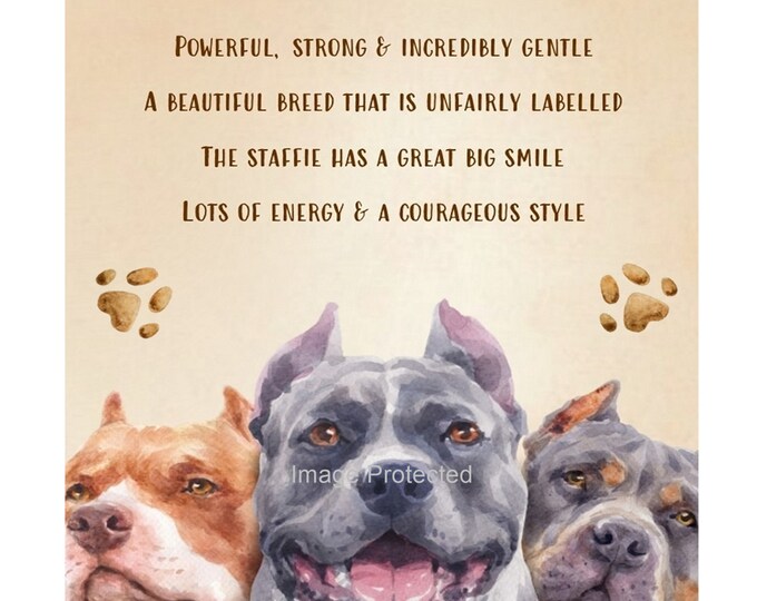 Metal Dog Sign - The Staffie, Staffordshire Bull Terrier